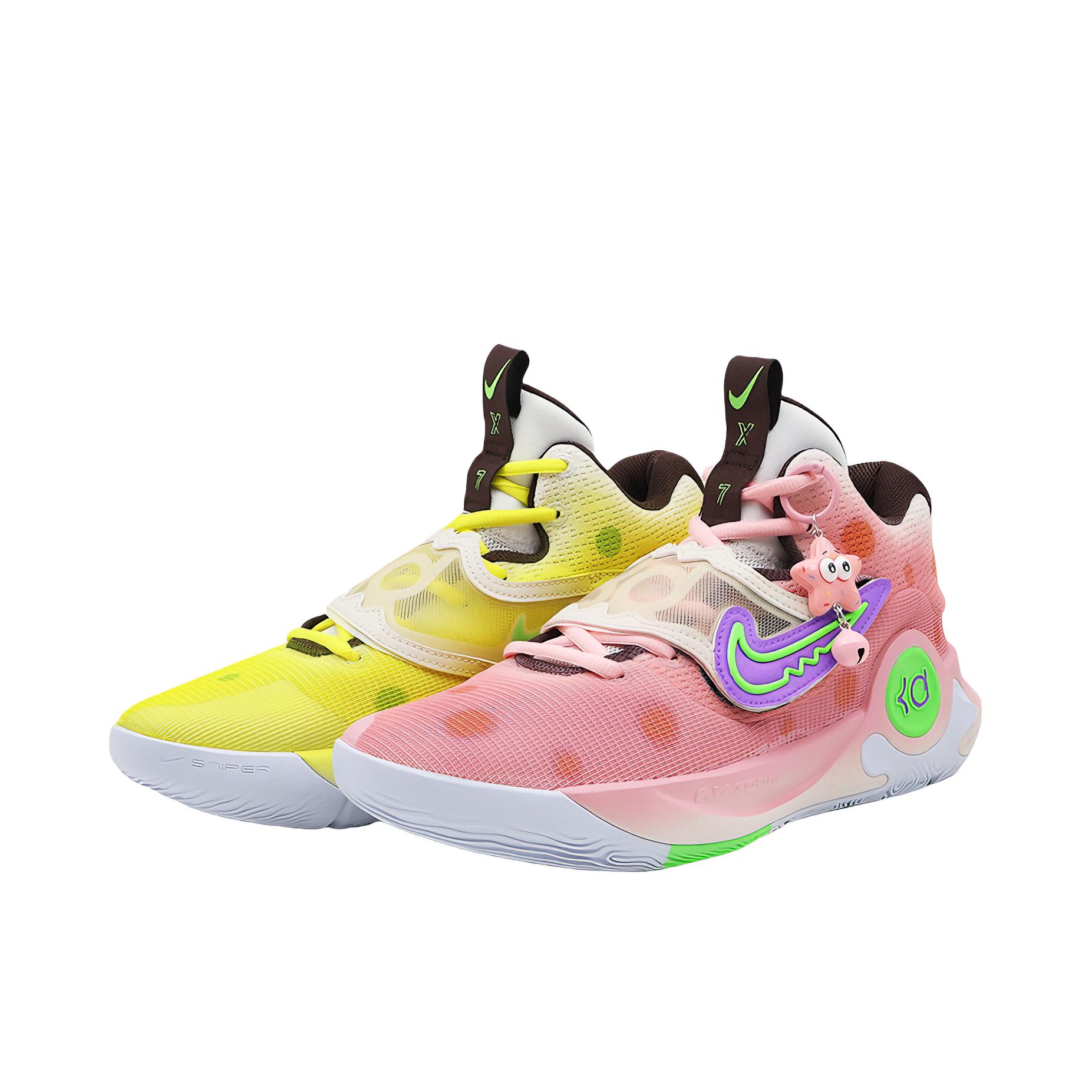推荐商品：【定制球鞋】Nike KD Trey 5 IX 减震缓冲 抓地 包裹性 稳定性强 防水 气垫 回弹 织物 合成革 篮球鞋 鸳鸯款/杜兰特/粉色/黄色
