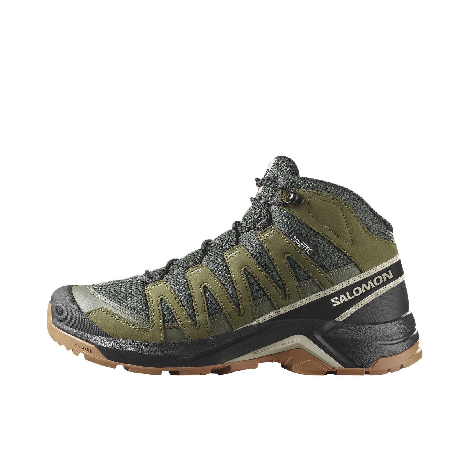 推荐商品：Salomon/萨洛蒙 X-Adventure 登山鞋 防水运动稳定抓地支撑徒步鞋 深绿色