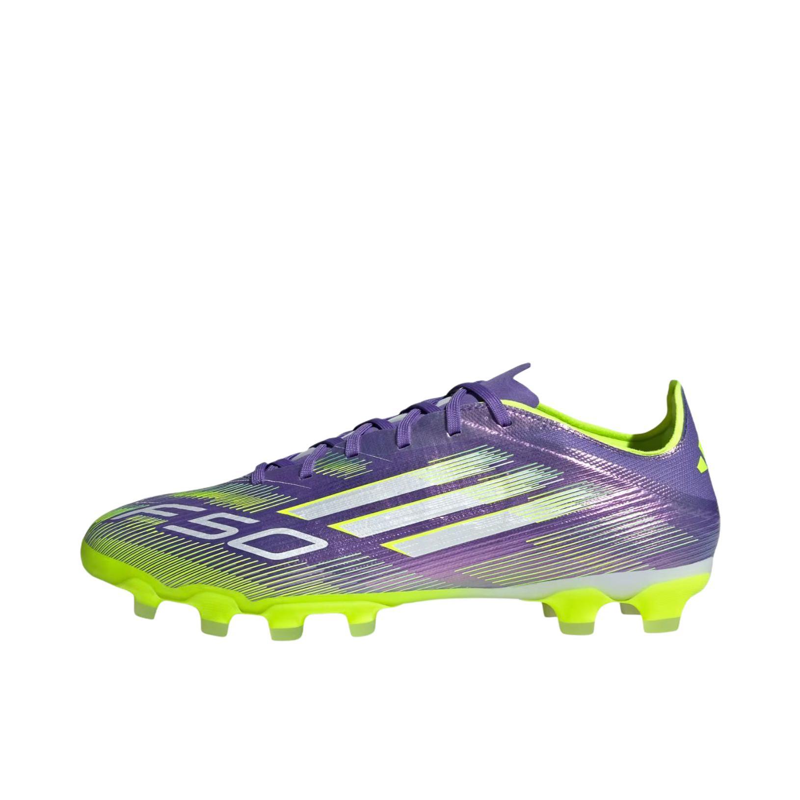 推荐商品：adidas F50 Pro MG 足球鞋 胶质短钉百搭人造草地 深紫色/白色 