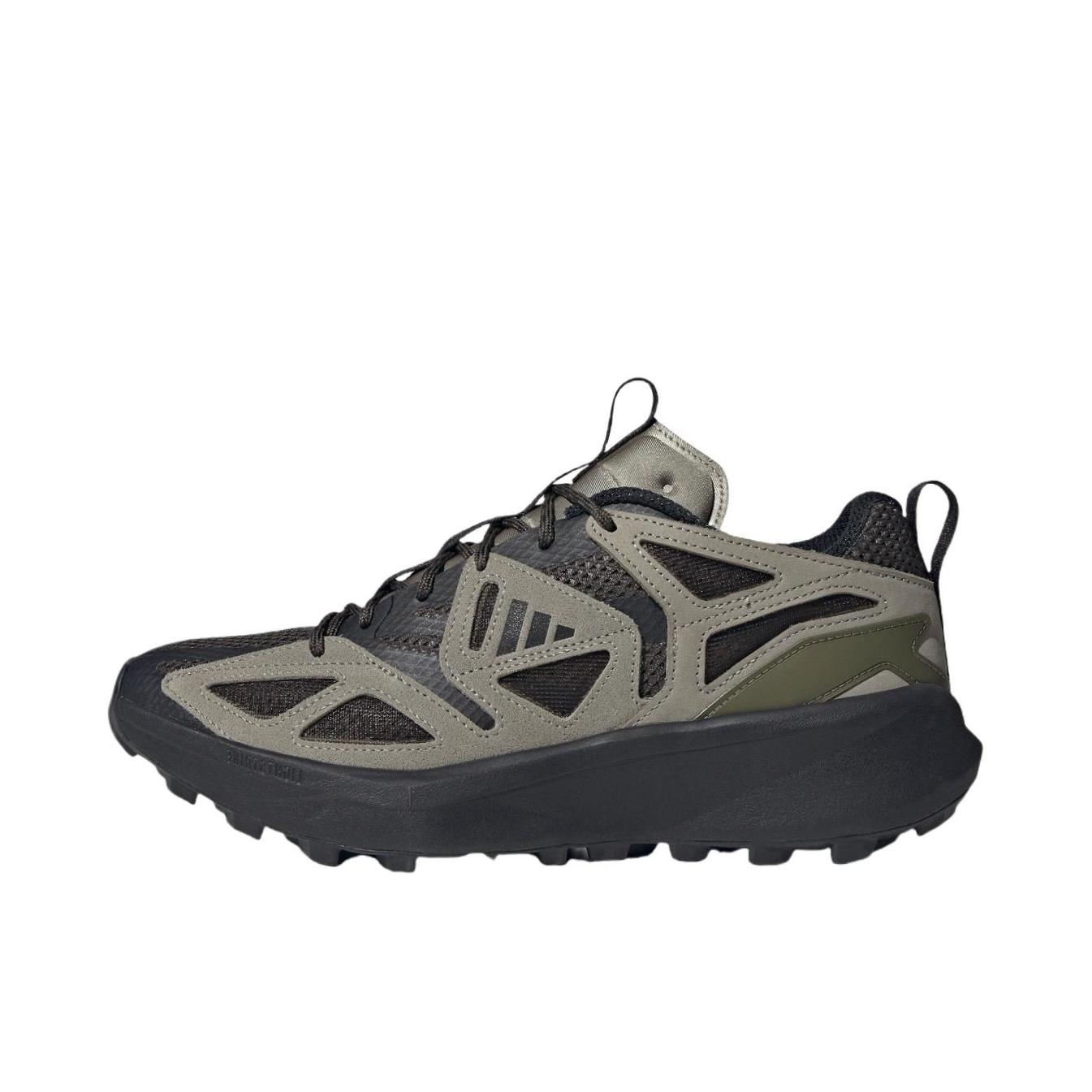 推荐商品：adidas  Kantai Trail  防滑耐磨 低帮橡胶 舒适轻便 时尚百搭  跑步鞋 户外鞋 暗橄榄绿/黑色/卵石银灰