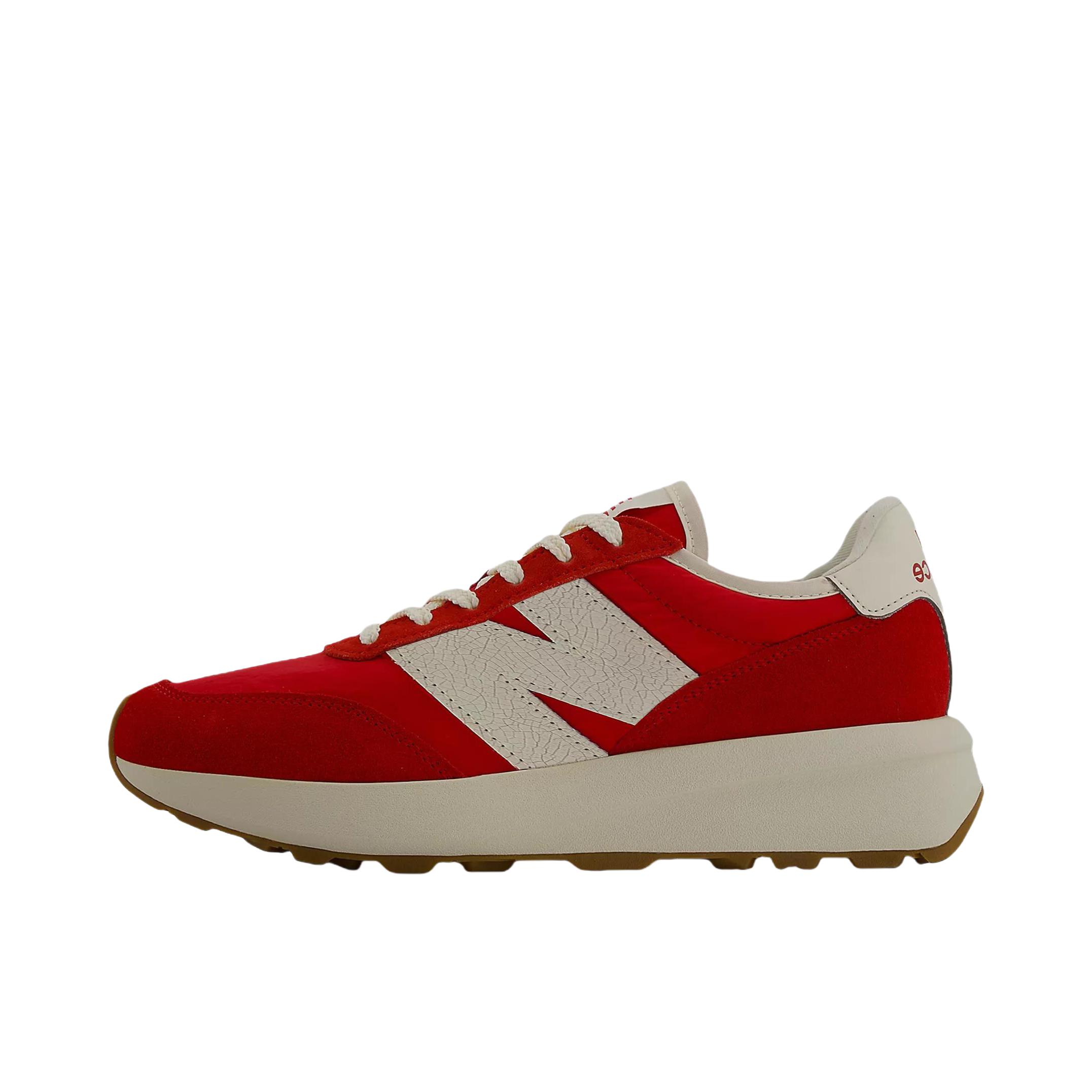 推荐商品：New Balance 370 复古百搭 时尚潮流 舒适减震 防滑耐磨 增高 运动休闲鞋 D宽/红色/米色