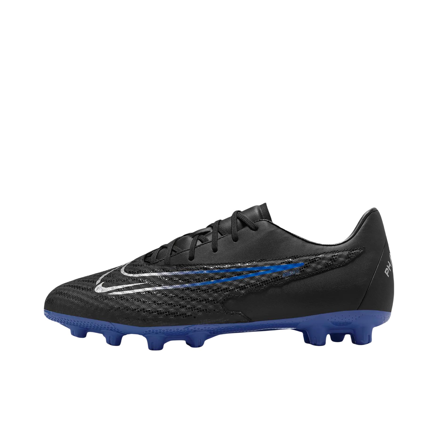 推荐商品：Nike Phantom GX Academy HG 中端 胶质短钉 人工草场 防滑耐磨 减震 舒适百搭 坚硬 足球鞋 黑色/蓝色