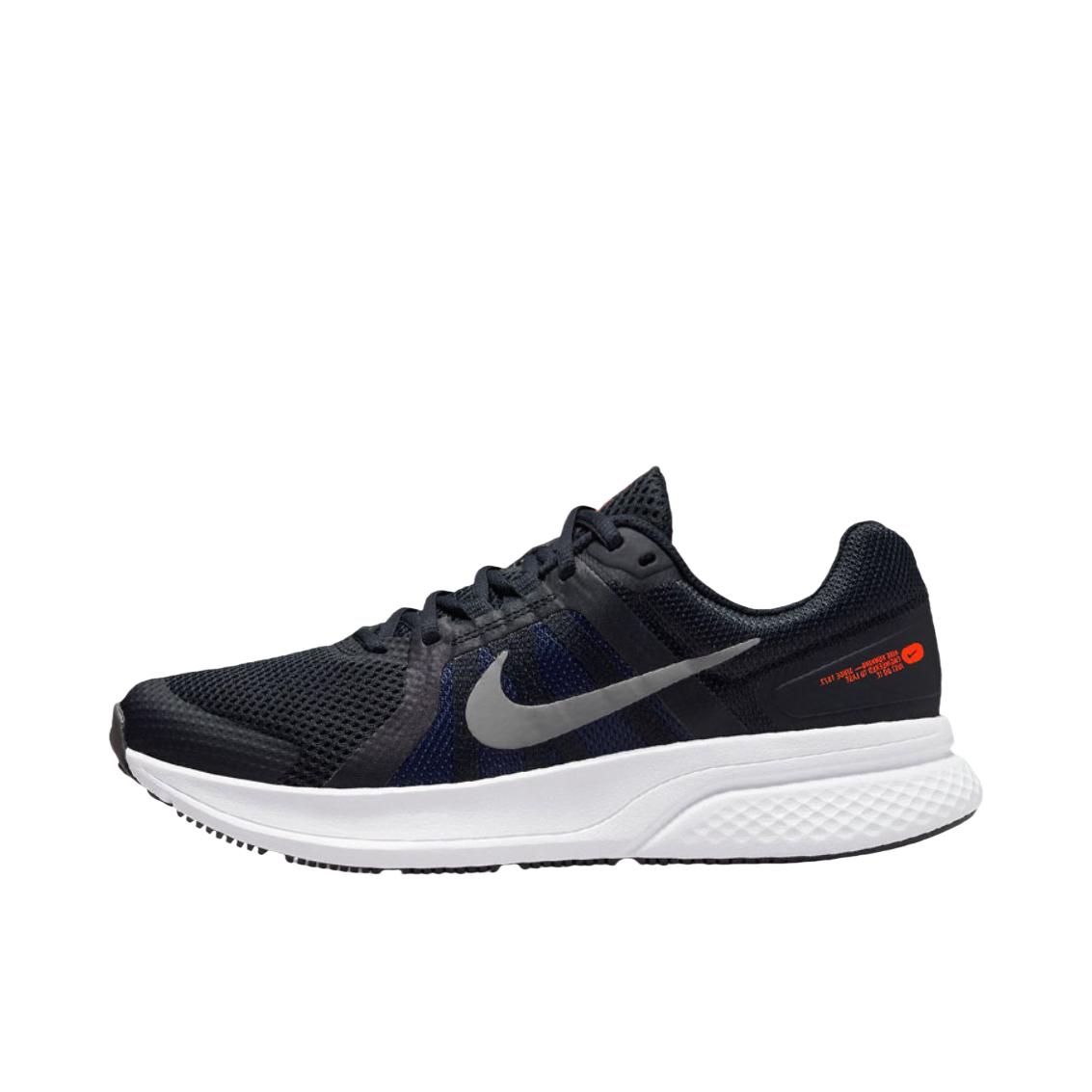 推荐商品：Nike Run Swift 2 跑鞋 减震舒适轻便透气耐磨防滑运动织物合成革回弹支撑 蓝色/黑色