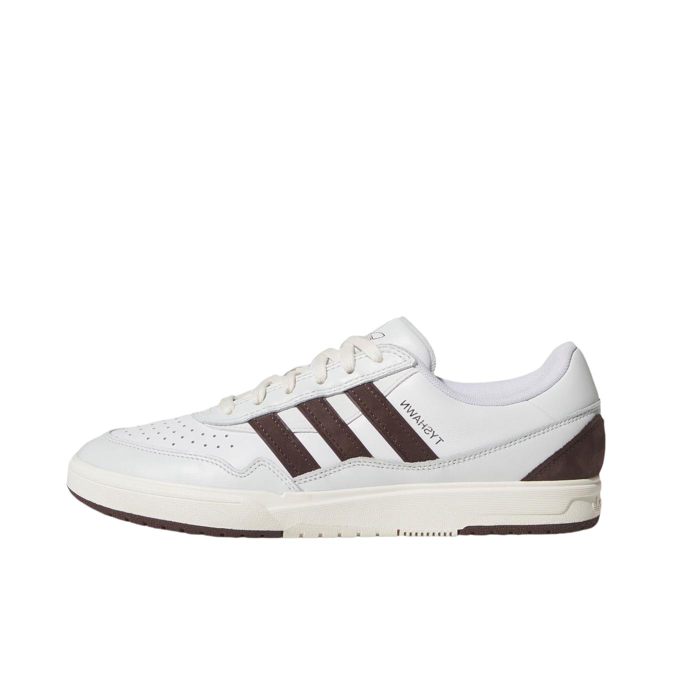 推荐商品：adidas Originals Tyshawn II 板鞋 时尚舒适百搭防滑耐磨支撑贴合 晶白色/暗棕色/汉玉白