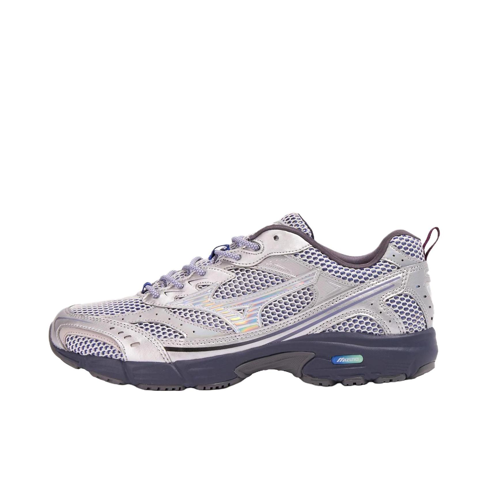 推荐商品：Mizuno/美津浓 MXR OG 防滑 低帮 休闲 坡跟 运动休闲鞋 银色/深蓝色