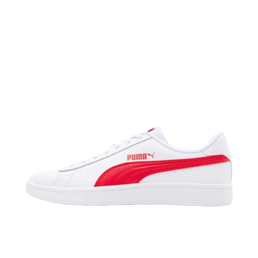 推荐商品：Puma/彪马 Smash 板鞋 防滑耐磨轻便透气休闲复古运动情侣 White/Red 深红色/白色