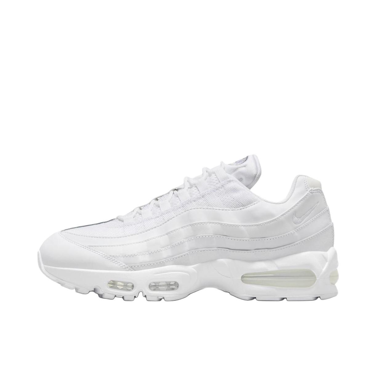 推荐商品：Nike Air Max 95 跑鞋 潮流时尚复古百搭防滑耐磨舒适透气防水气垫织物支撑低帮缓震贴合耐用圆头 全白色