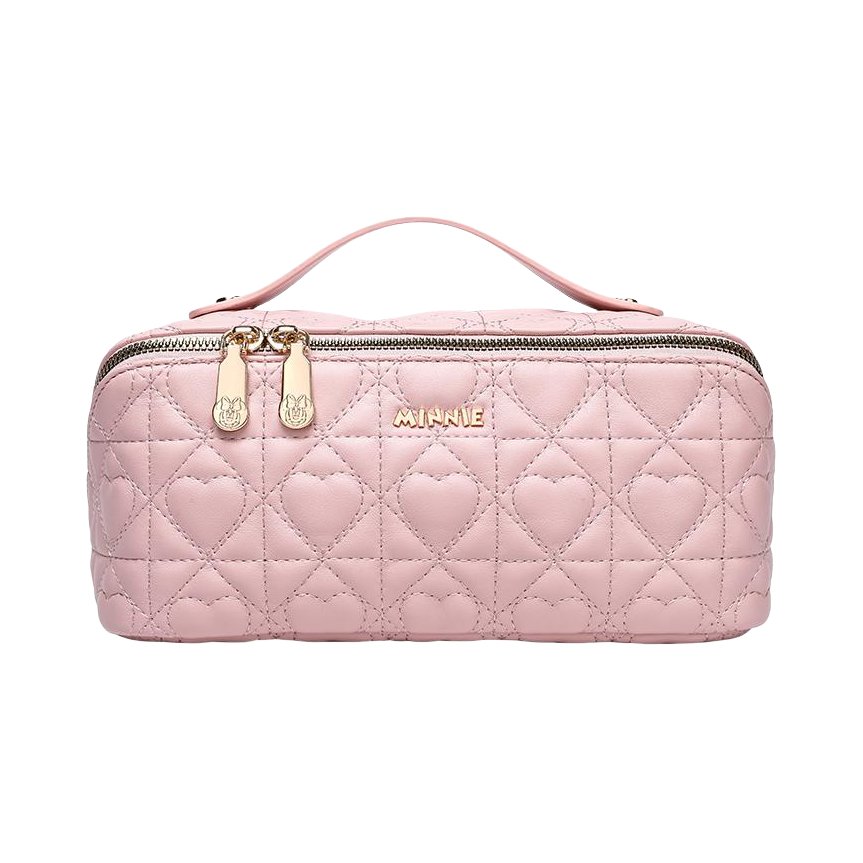 推荐商品：Disney/迪士尼 米妮系列 欧若风大容量补妆工具旅行百搭收纳便携多层防泼水可爱抗菌里布化妆包