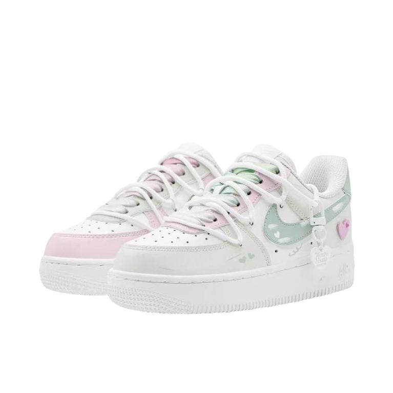 推荐商品：【定制款】 Nike Air Force 1 板鞋 防滑减震耐磨低帮增高 鸳鸯款/女款/粉色/绿色