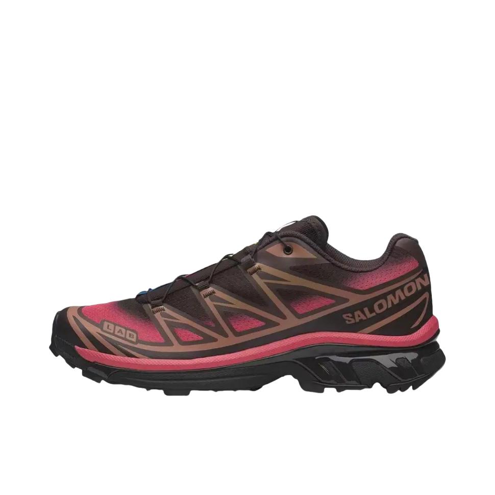 推荐商品：Salomon/萨洛蒙 XT-6 户外休闲鞋 越野跑鞋 织物复古机能透气网布支撑防水包裹性 黑色/粉色 