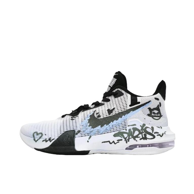 推荐商品：【定制球鞋】Nike Air Max Impact 2TeamEight 舒适缓震 防滑耐磨 实战 中帮 复古 篮球鞋 黑色/蓝色