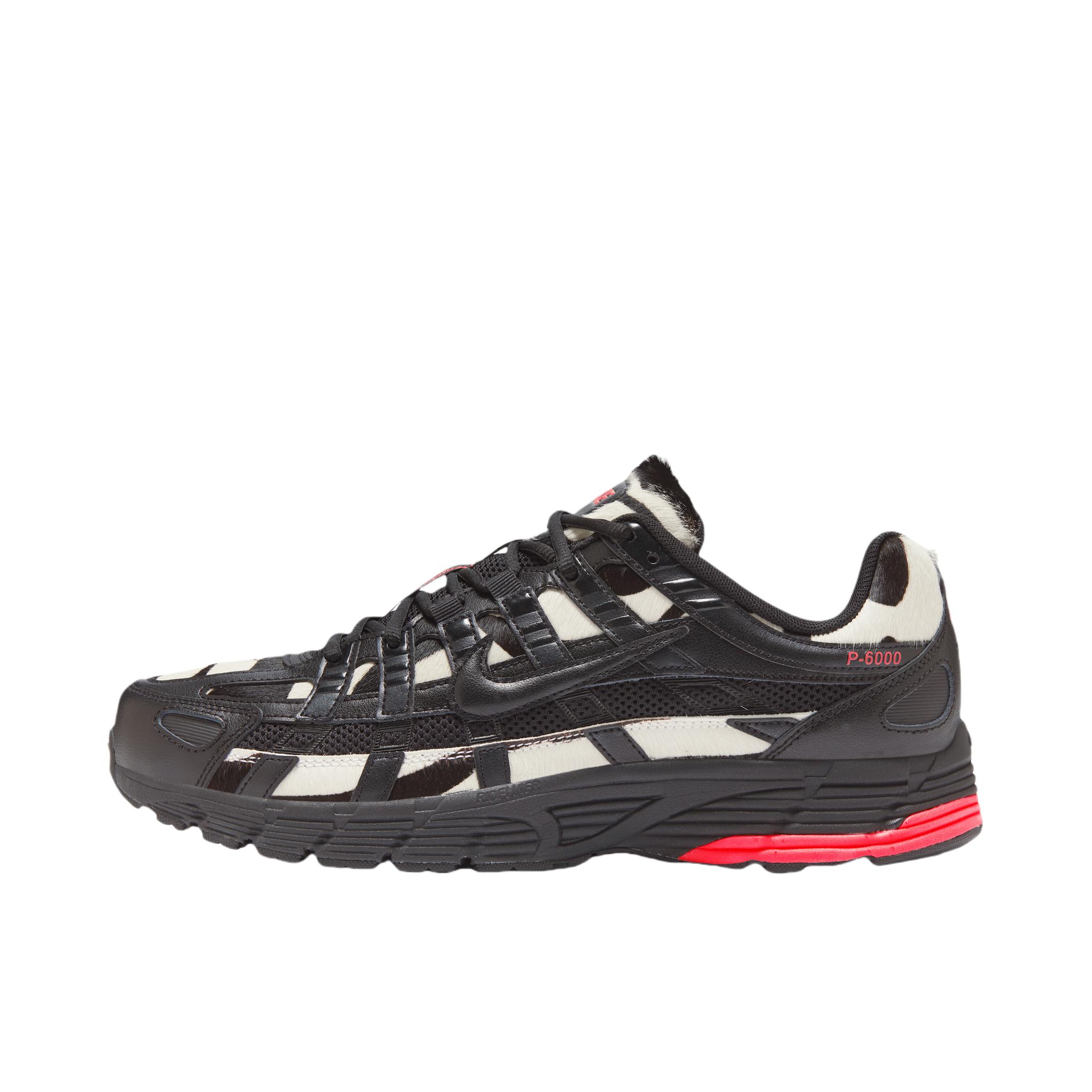 推荐商品：Nike P-6000 CNPT 运动休闲鞋 机能风跑鞋风舒适缓震防滑耐磨时尚潮流复古贴合网面支撑圆头 黑色/太阳红