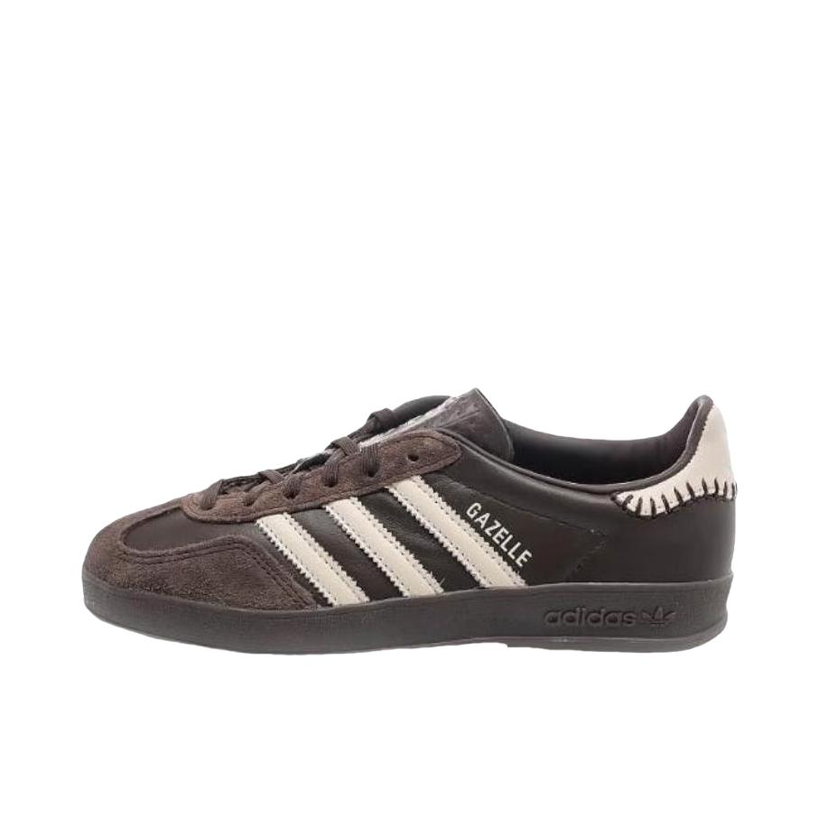推荐商品：adidas Originals Gazelle Indoor T头鞋 德训鞋 板鞋 舒适缓震防滑耐磨绒面革复古 深棕色/白色