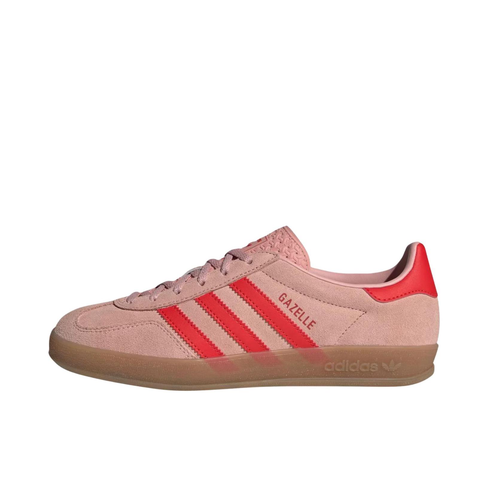 推荐商品：adidas Originals Gazelle Indoor T头鞋 德训鞋 板鞋 舒适缓震防滑耐磨绒面革复古 浅粉色 