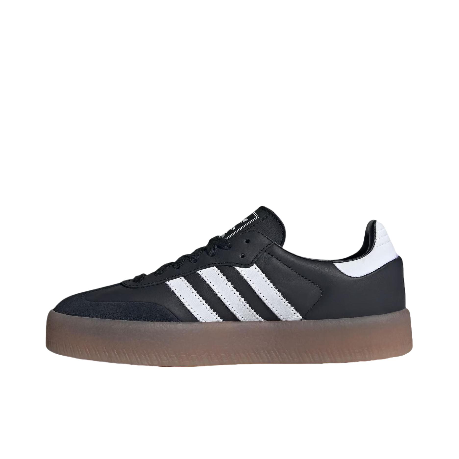 推荐商品：adidas Originals Sambae T头鞋 德训鞋 板鞋 增高包裹性合成革 纯黑色/白色
