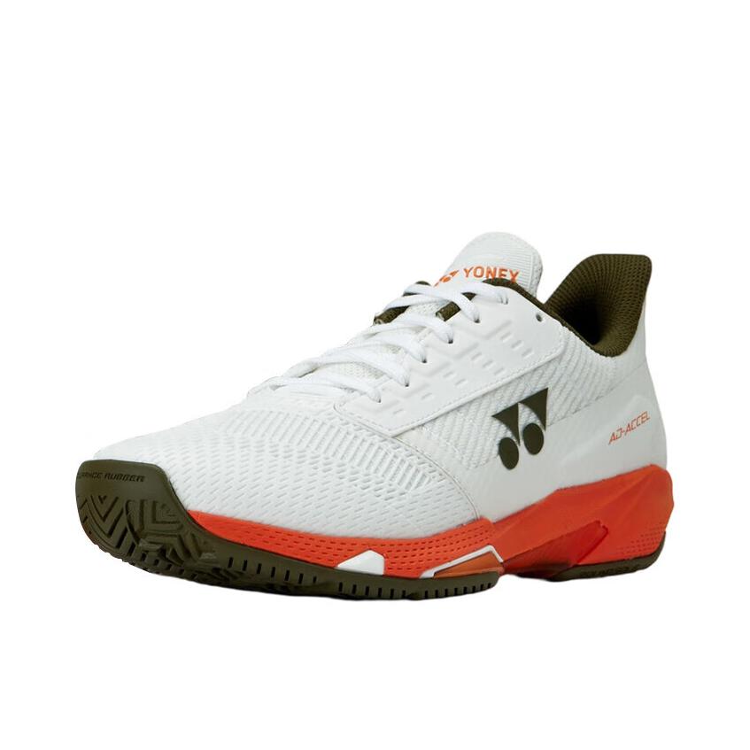 推荐商品：YONEX/尤尼克斯 防滑 透气 减震 支撑 网球鞋 白色/橙色