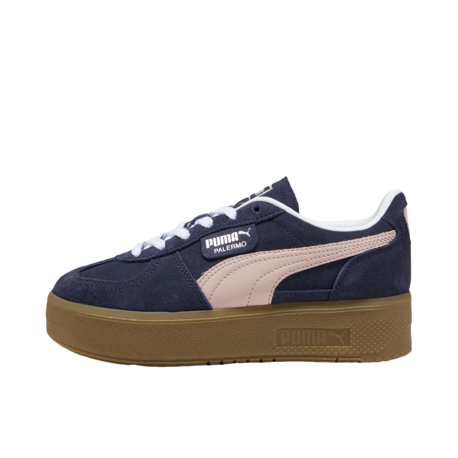 推荐商品：Puma/彪马 Palermo Elevata Goddess 运动休闲鞋 复古增高低帮 新海军蓝/淡紫色 