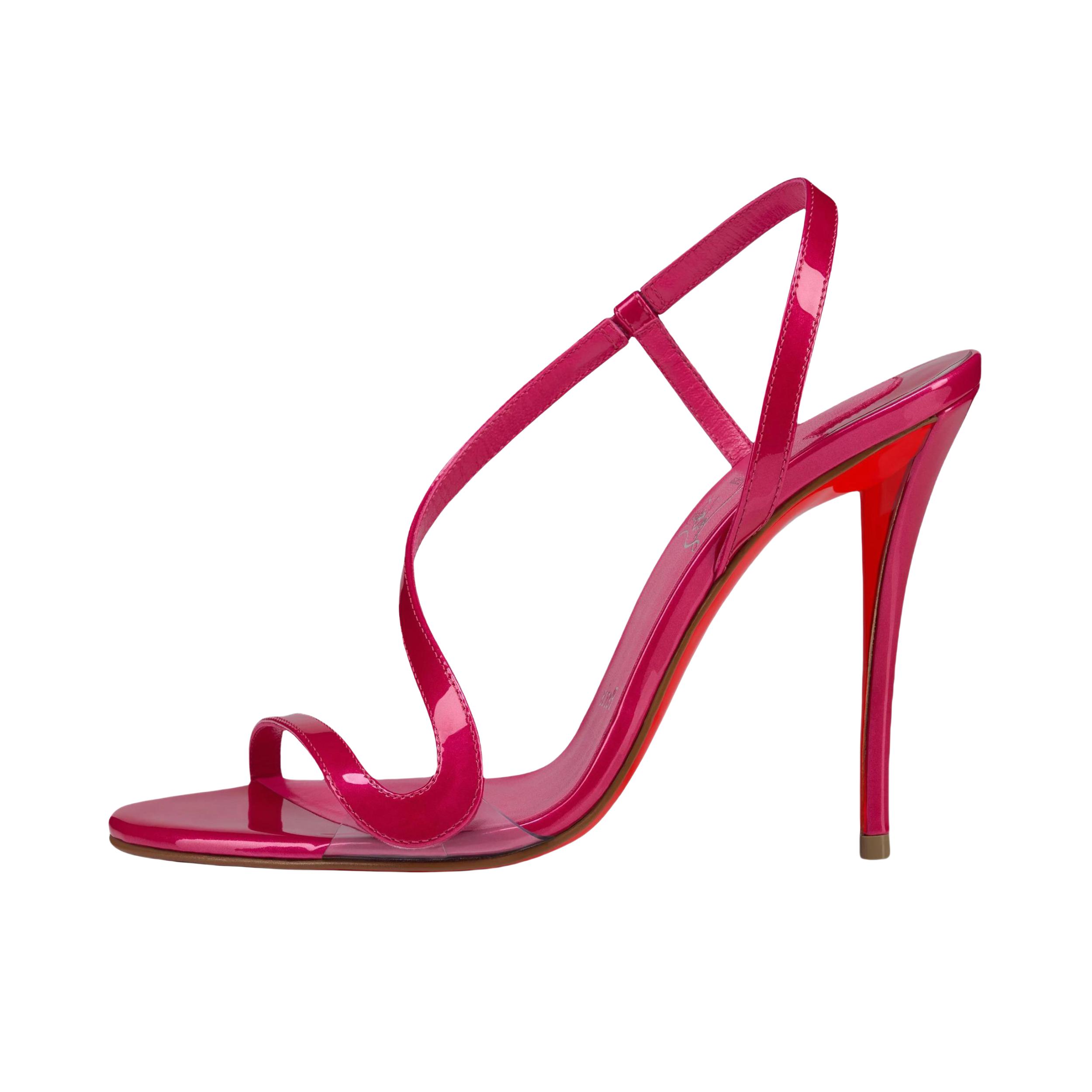 推荐商品：Christian Louboutin 漆皮 休闲 细跟 露趾 高跟鞋 3210525P708 更高10cm/粉色 