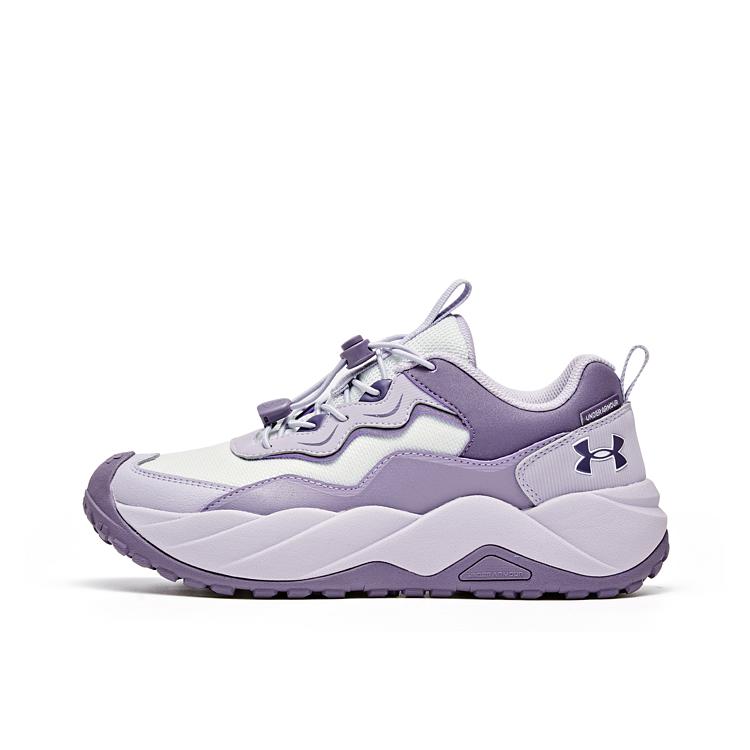推荐商品：Under Armour/安德玛 户外系列 跑鞋 户外百搭低帮休闲 大童/紫色/白色