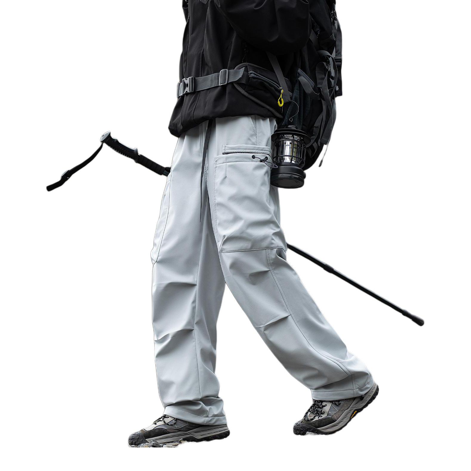 推荐商品：RAP PANDA 直筒松紧褶皱大口袋冲锋裤 RP-X80600AB 雪山白