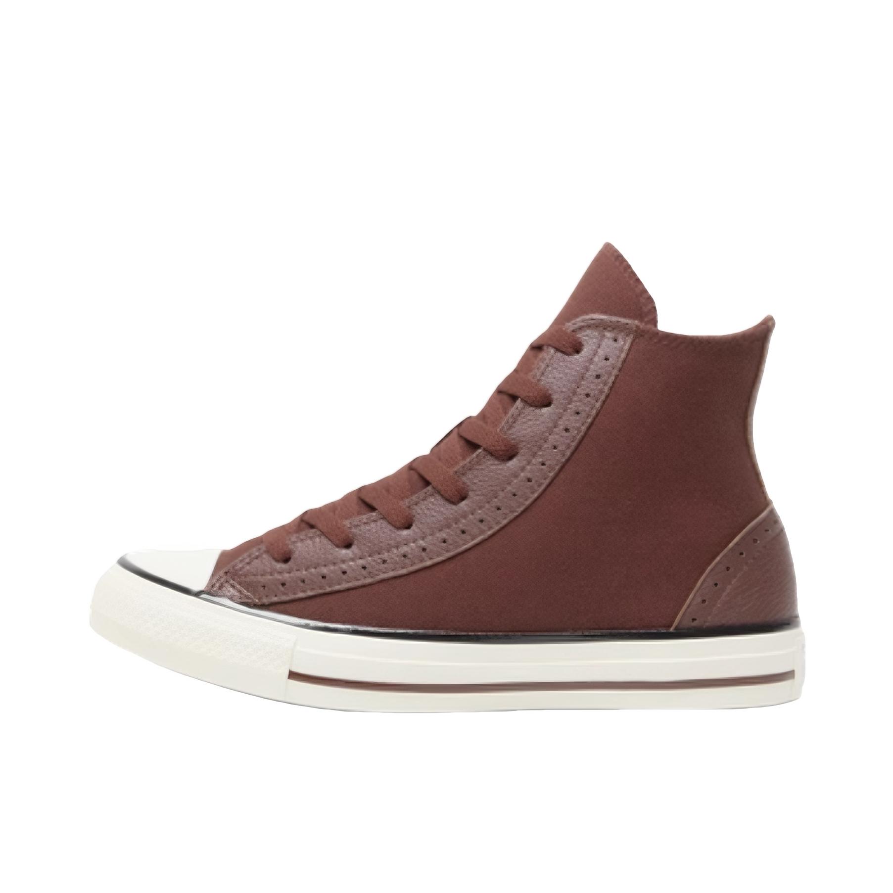 推荐商品：Converse/匡威 Chuck Taylor All Star 帆布鞋 常青款轻便防滑耐磨百搭复古圆头减震贴合高帮 加绒/棕色