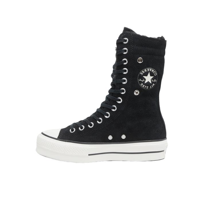 推荐商品：Converse/匡威 Chuck Taylor All Star Lift 帆布鞋 简约复古经典防滑耐磨舒适厚底圆头甜酷贴合松糕底流光风 加绒/女款/黑色