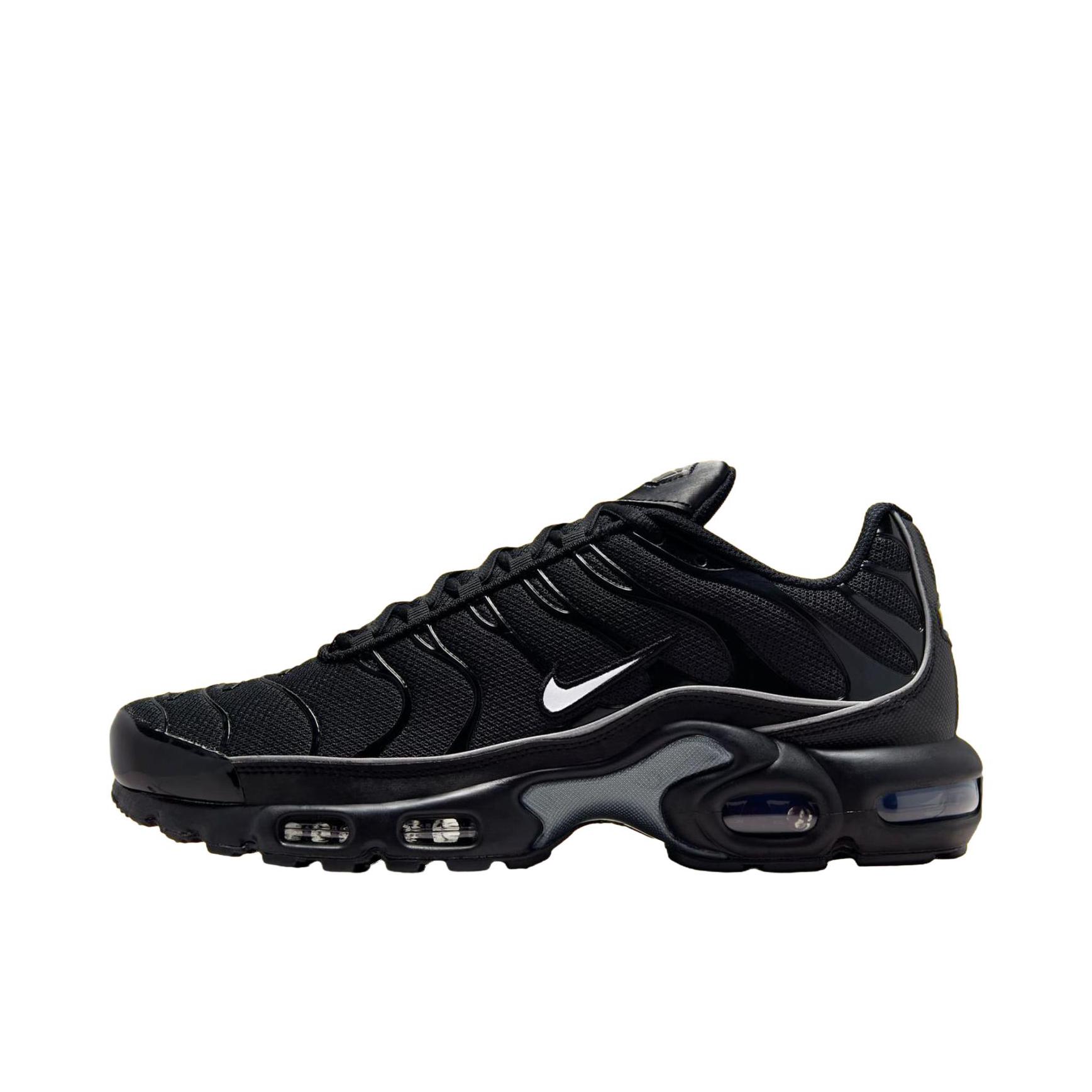 推荐商品：Nike Air Max Plus 跑鞋 休闲舒适轻便网布透气防滑耐磨气垫缓震包裹性贴合圆头 碳黑色/白色