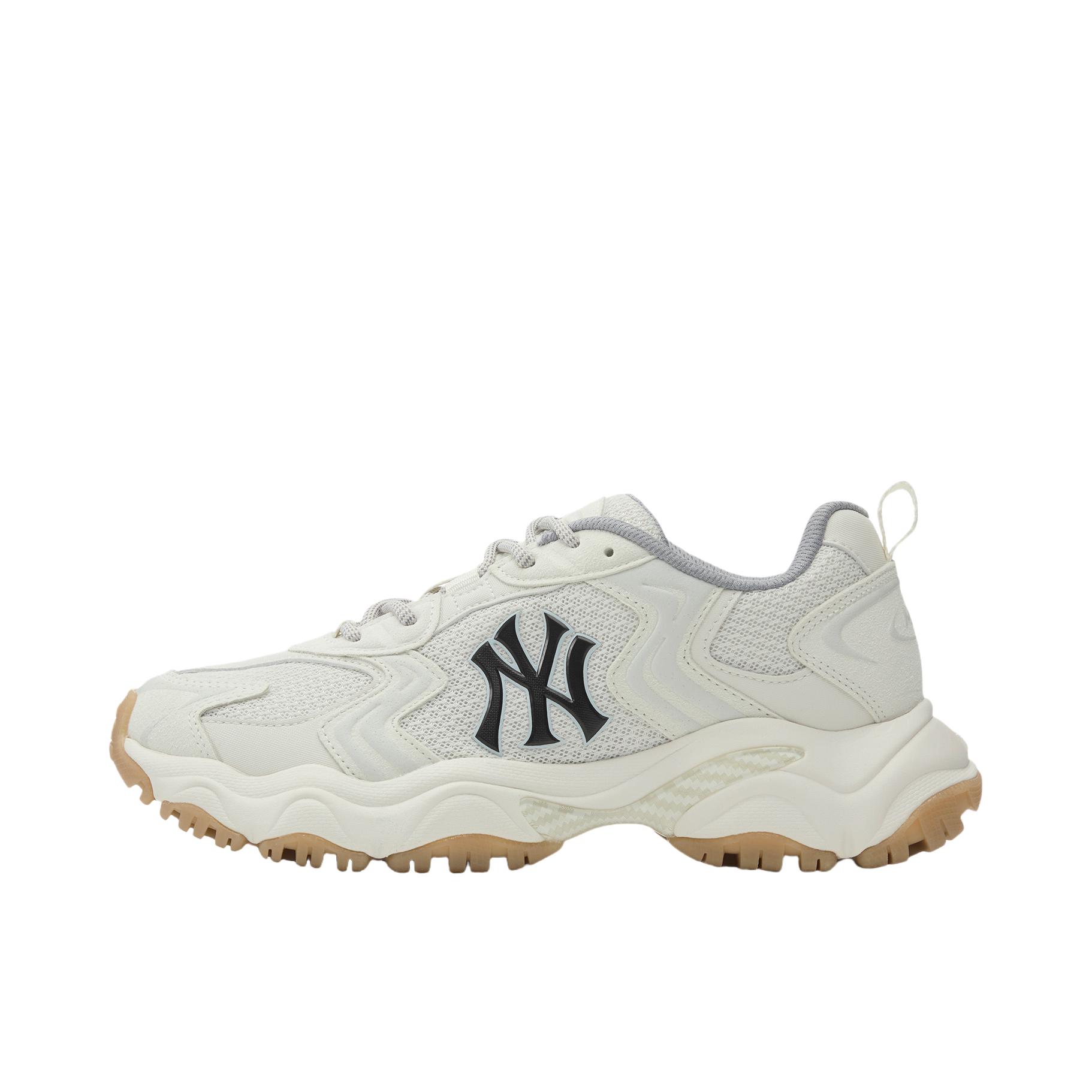 推荐商品：【张凌赫同款】 MLB 老爹鞋 情侣运动休闲厚底网面增高 3ASHW075N 象牙白 