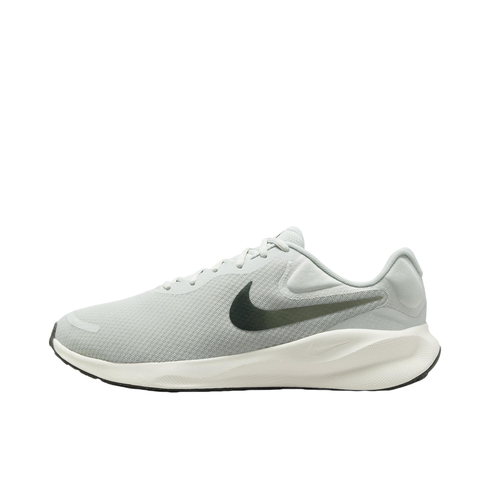 推荐商品：Nike Revolution 7 跑鞋 舒适百搭耐磨透气减震休闲运动支撑训练轻便易穿脱 灰色/白色