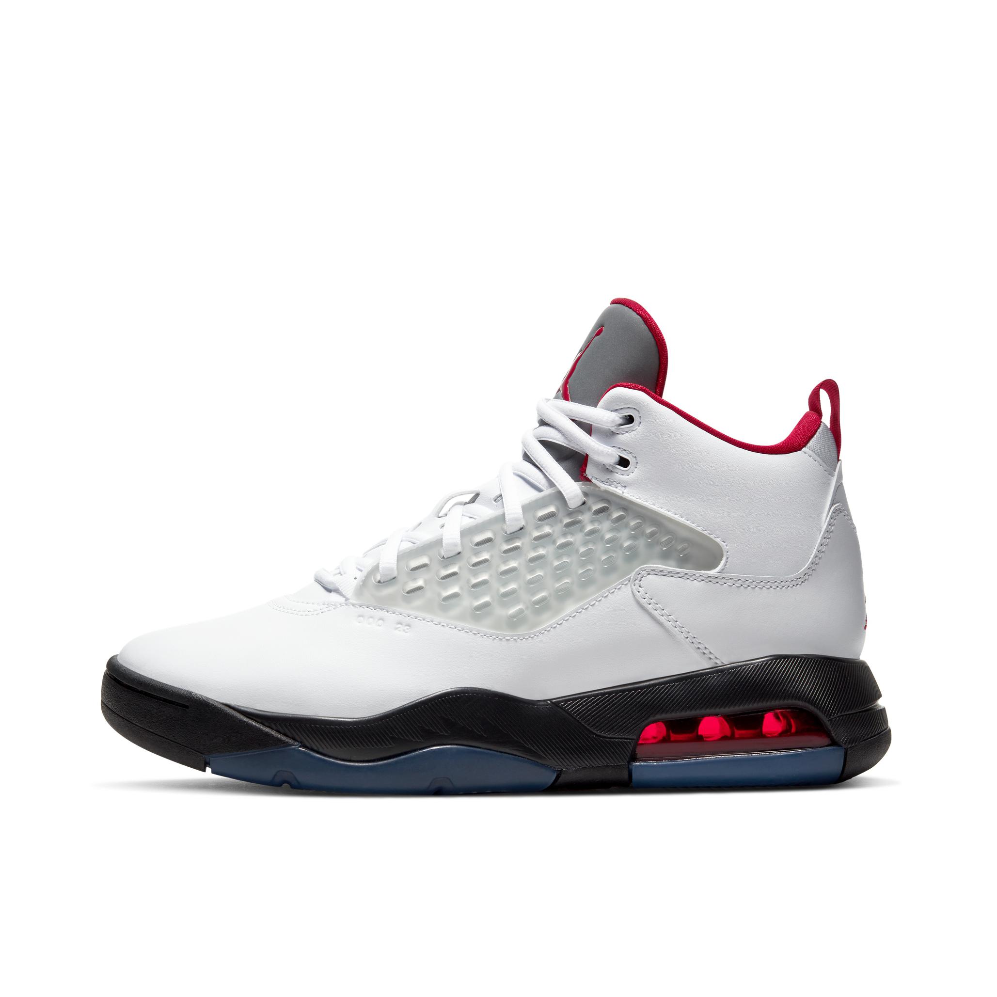 推荐商品：Air Jordan Maxin 200 篮球鞋 防滑耐磨舒适减震轻质透气合成革织物支撑复古百搭潮流时尚抓地 White/Black/Red 白黑/红