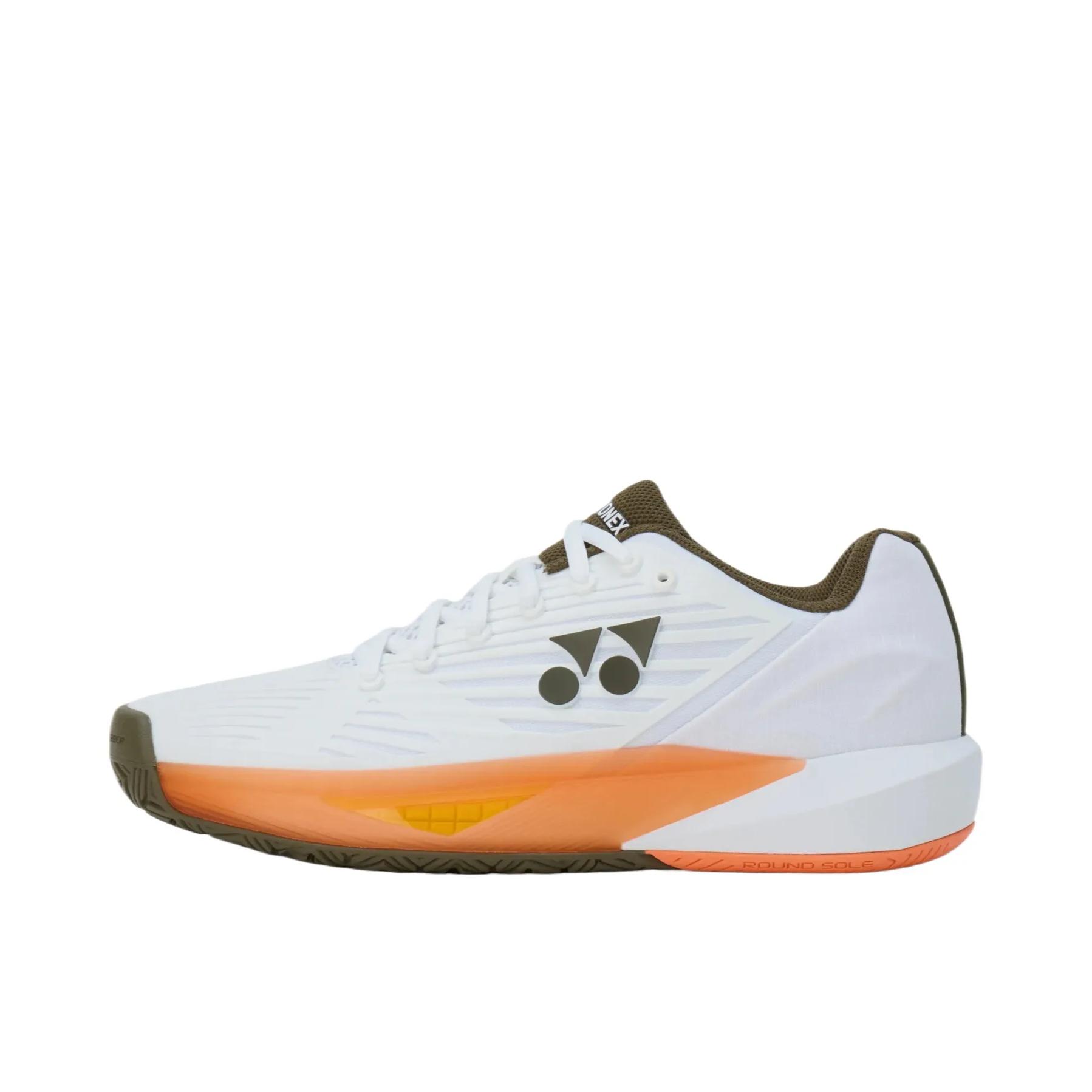 推荐商品：YONEX/尤尼克斯 SHTE5LACEX 防滑耐磨 回弹缓震 稳定 织物支撑 包裹性 网球鞋 白色/棕色