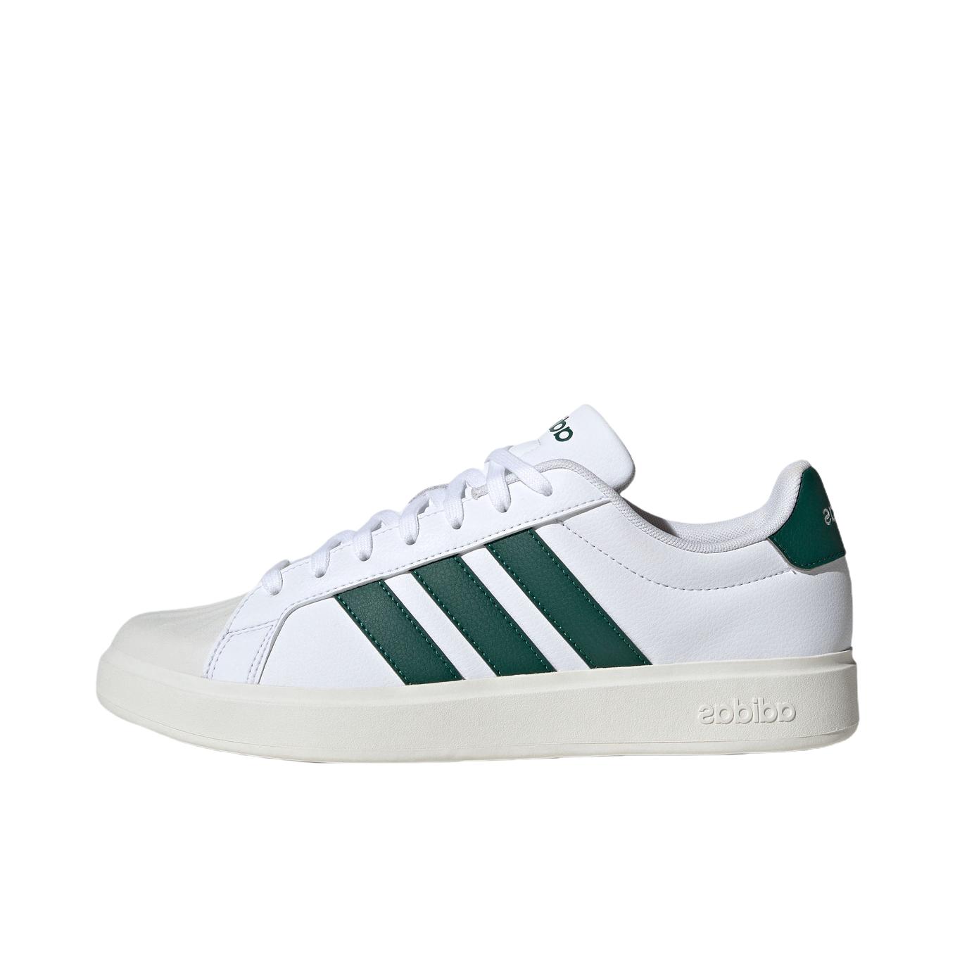 推荐商品：adidas STREETTALK 板鞋 休闲运动舒适合成革贴合圆头 白色/绿色