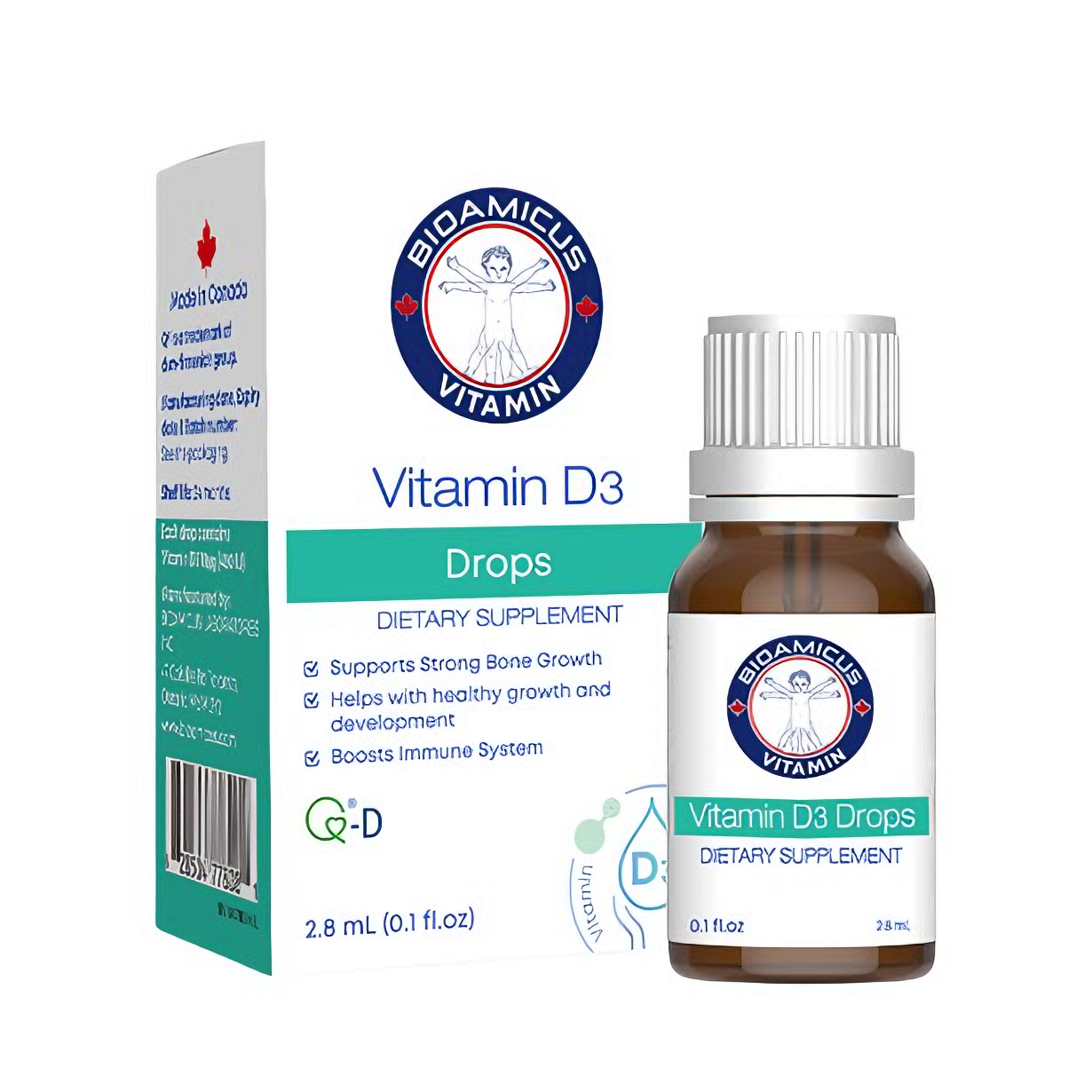 推荐商品：BioAmicus 婴幼儿维生素D3滴剂400IU助钙吸收