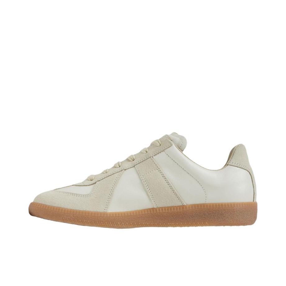 推荐商品：Maison Margiela 梅森·马吉拉 Replica 板鞋 德训鞋 时尚复古简约圆头牛皮拼接 女款/白色