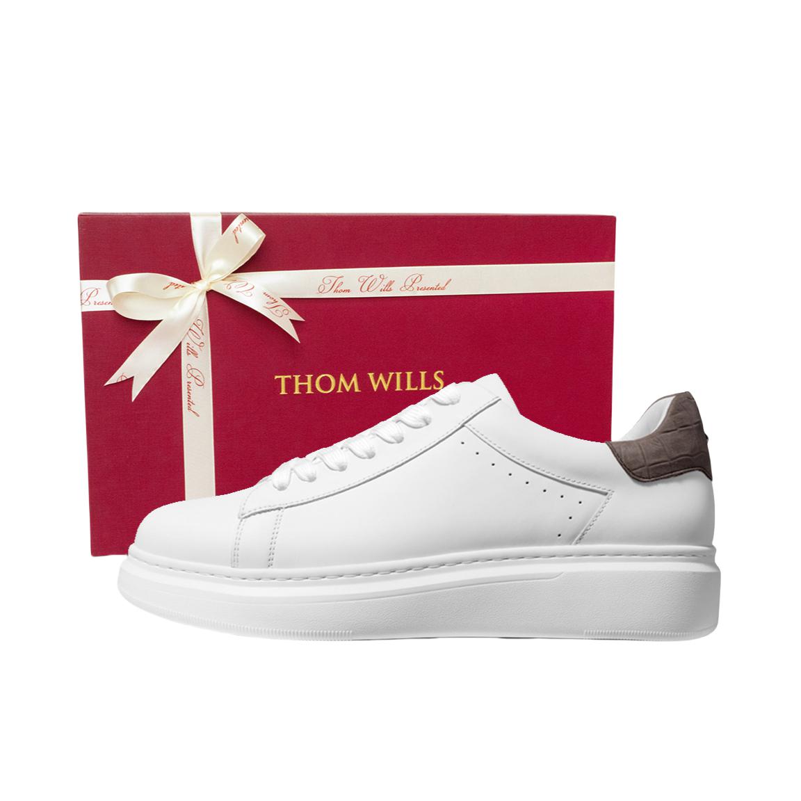 推荐商品：Thom Wills 透气舒适 增高百搭 休闲鞋 G941 礼盒款/白色