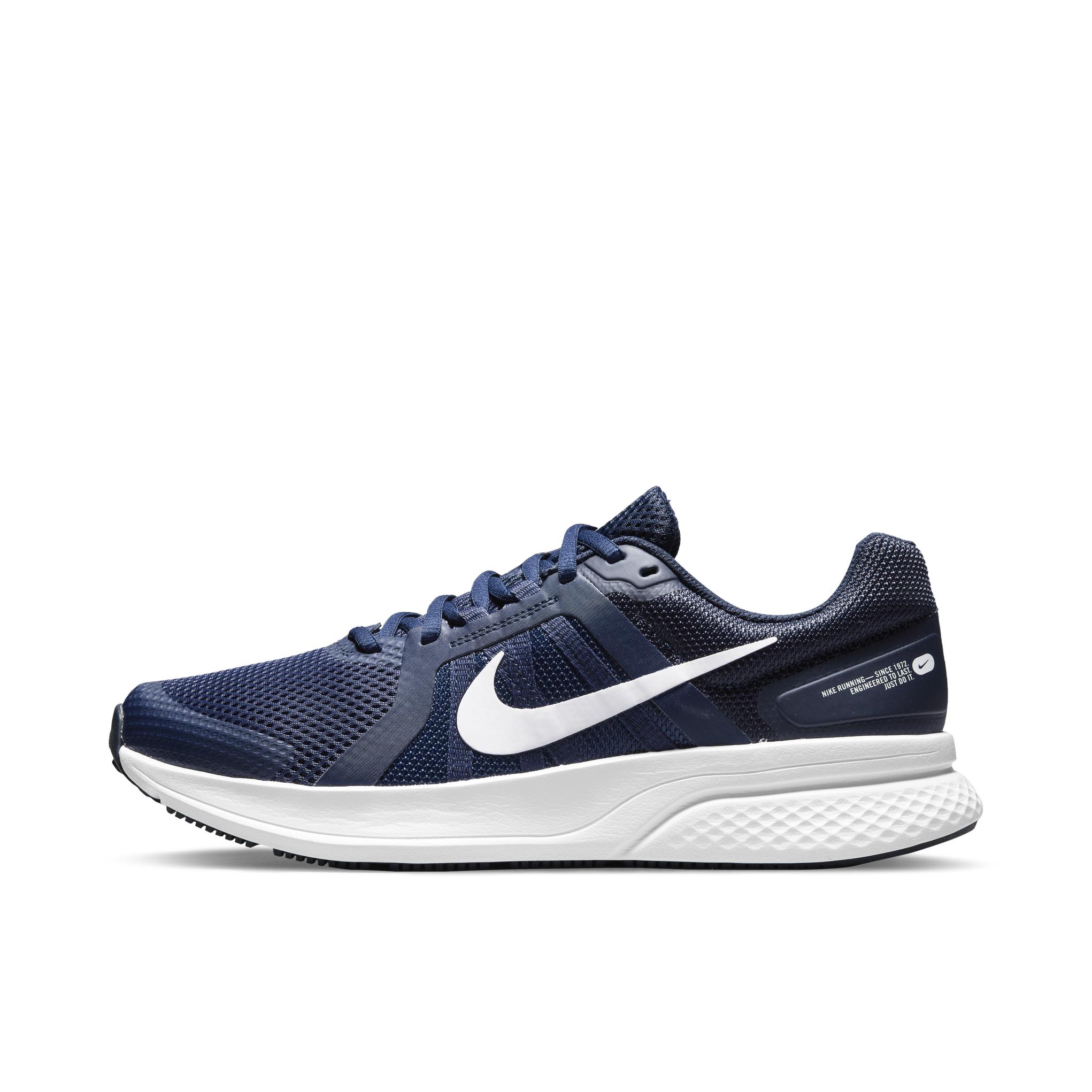 推荐商品：Nike Run Swift 2 跑鞋 减震舒适轻便透气耐磨防滑运动织物合成革回弹支撑 海军蓝