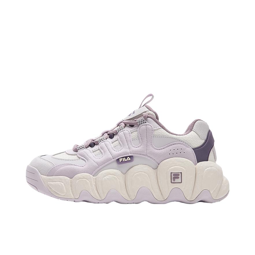 推荐商品：FILA/斐乐 Croissant 老爹鞋 面包鞋 厚底增高防滑耐磨圆头复古百搭 女款/浪漫紫/雨雾灰