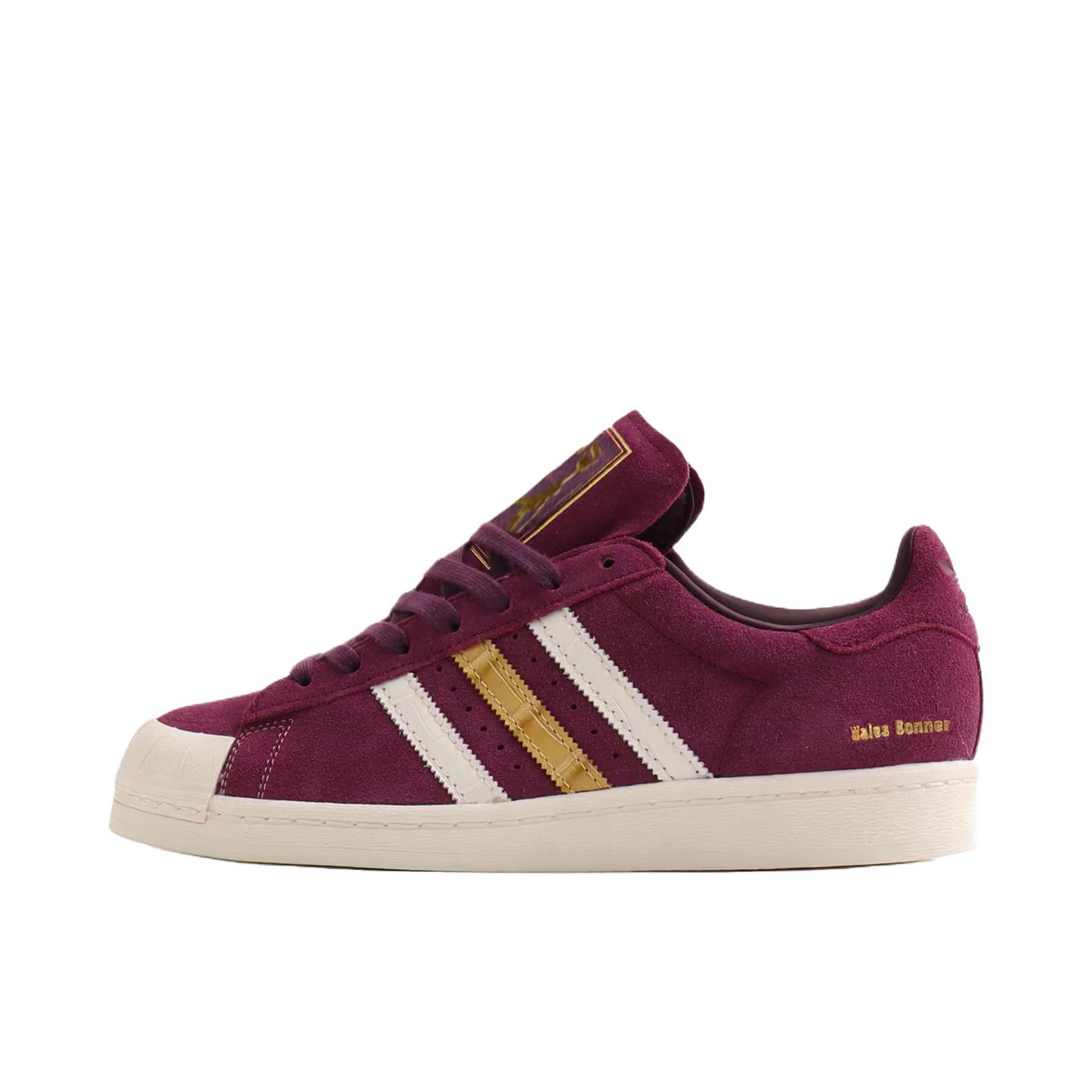 推荐商品：adidas Originals Campus 00s 板鞋 面包鞋 复古缓震透气轻便薄底贴合耐穿圆头包裹性平跟支撑 WALES BONNER联名/红色/白色/金色