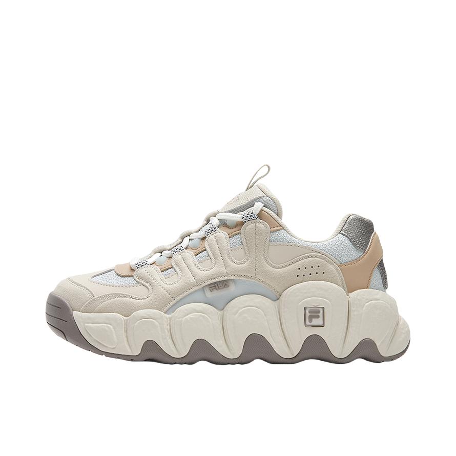 推荐商品：FILA/斐乐 Croissant 老爹鞋 面包鞋 厚底增高防滑耐磨圆头复古百搭 女款/雾灰色/冰流蓝