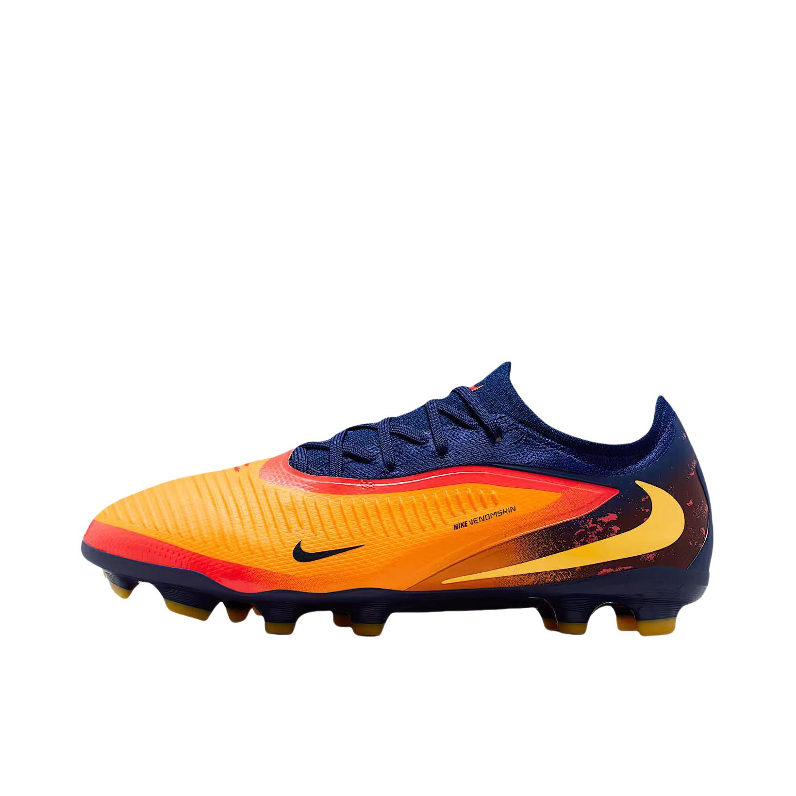 推荐商品：Nike 暗煞 Phantom 6 Pro FG 足球鞋 次顶级胶质长钉硬草地 大童/橙色/蓝色