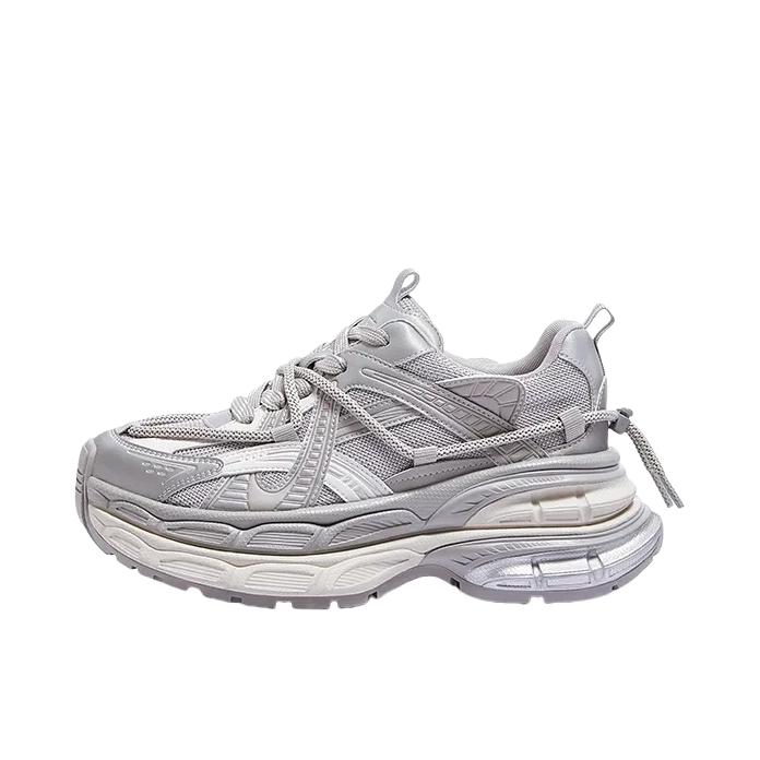 推荐商品：骆驼 老爹鞋 休闲百搭圆头增高复古 L25A202026 女款/白色/银色