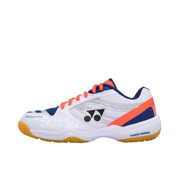 推荐商品：YONEX/尤尼克斯 Power Cushion/动力垫系列 羽毛球鞋 织物防滑耐磨低帮 白色/藏青色