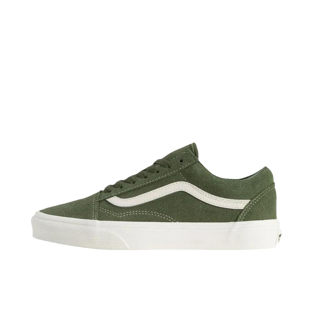 推荐商品：Vans/范斯 Old Skool 滑板鞋 板鞋 轻便防滑复古舒适经典 森林绿/纯白色