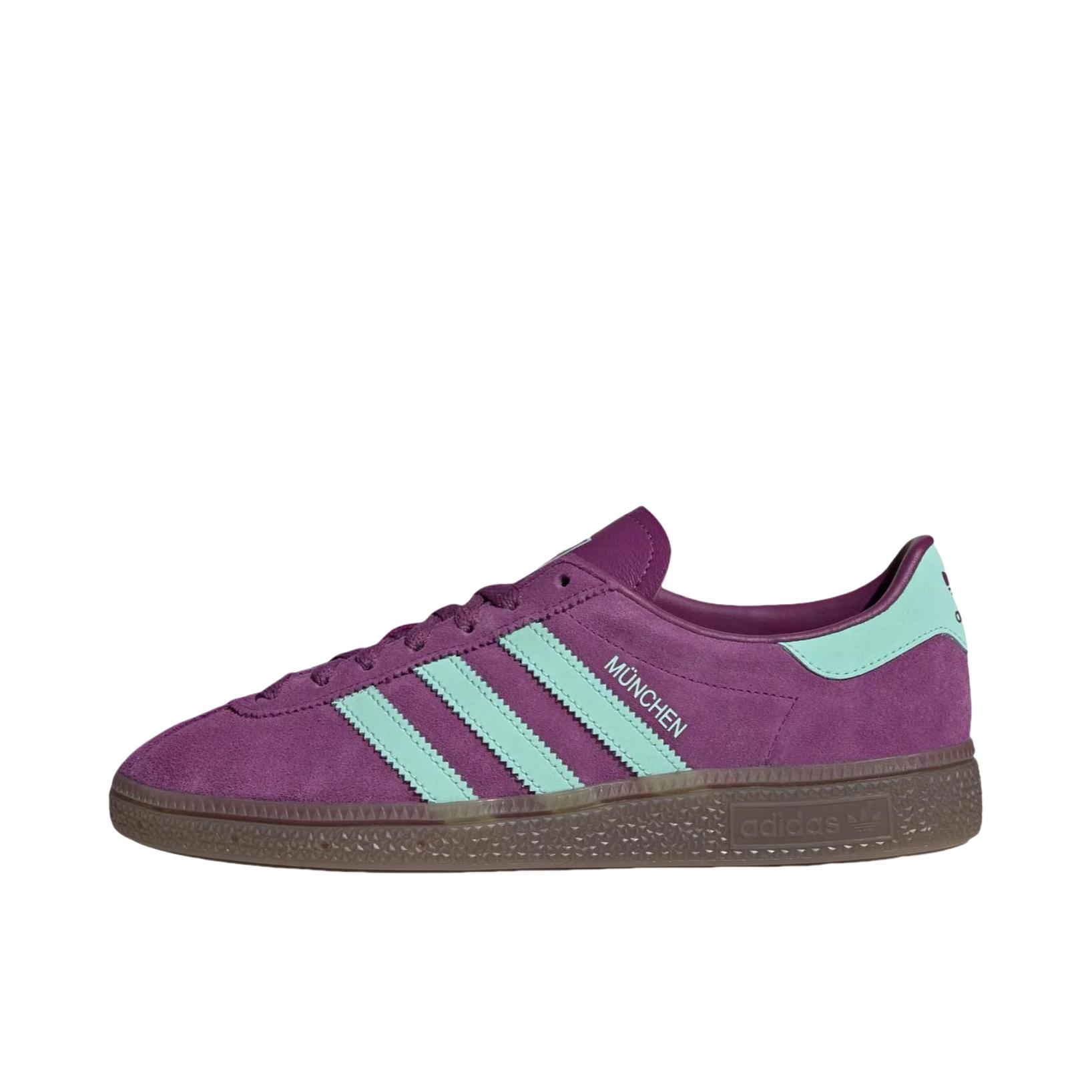 推荐商品：adidas Originals Muenchen 板鞋 时尚圆头橡胶平跟 紫色