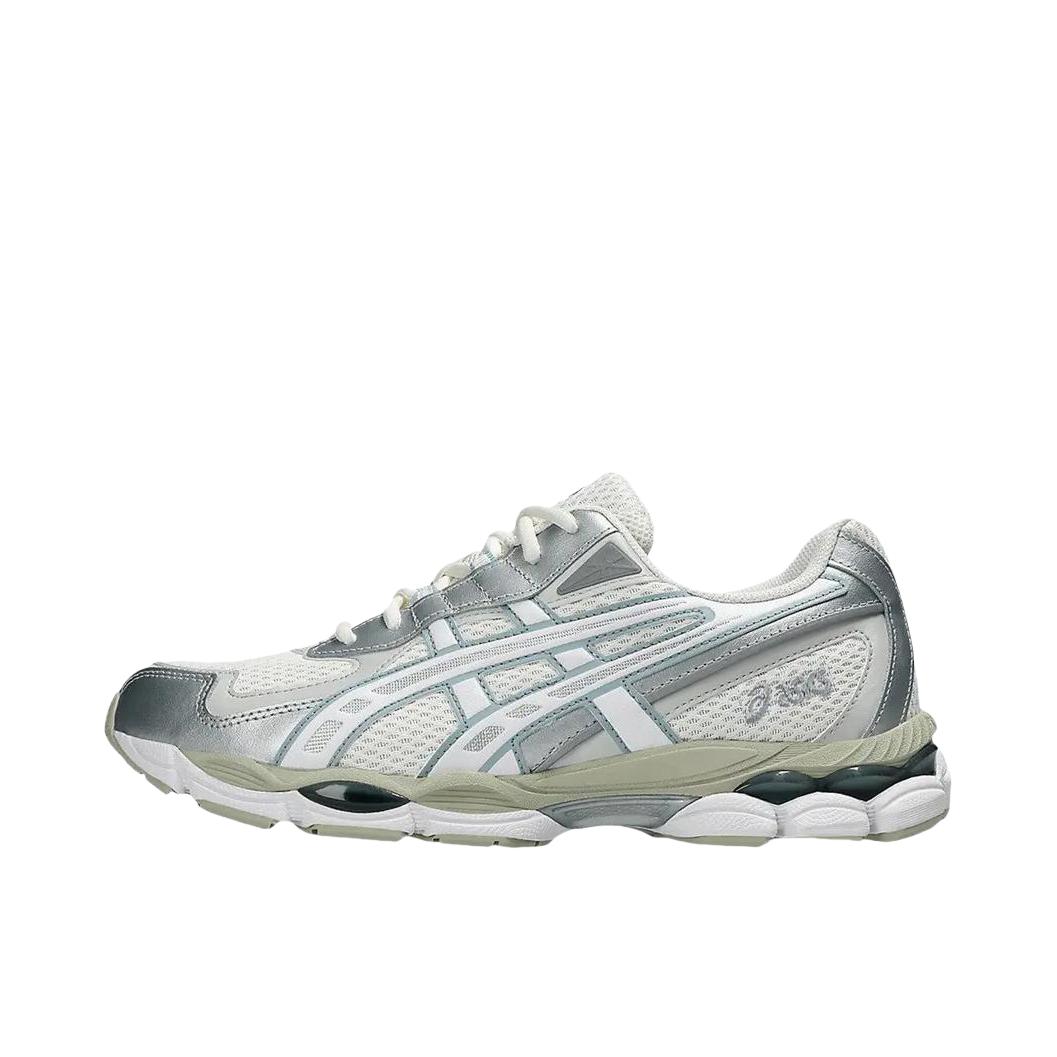 推荐商品：Asics/亚瑟士 Gel-NYC 跑鞋 圆头缓震防滑耐磨机能风复古潮流织物合成革贴合支撑耐穿 白色/银色/绿色