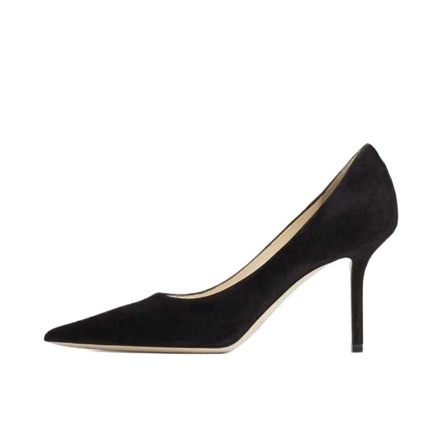 推荐商品：Jimmy Choo Romy 100 尖头 细跟浅口 时尚百搭 套穿 婚鞋 高跟鞋 跟高8.5cm/黑色
