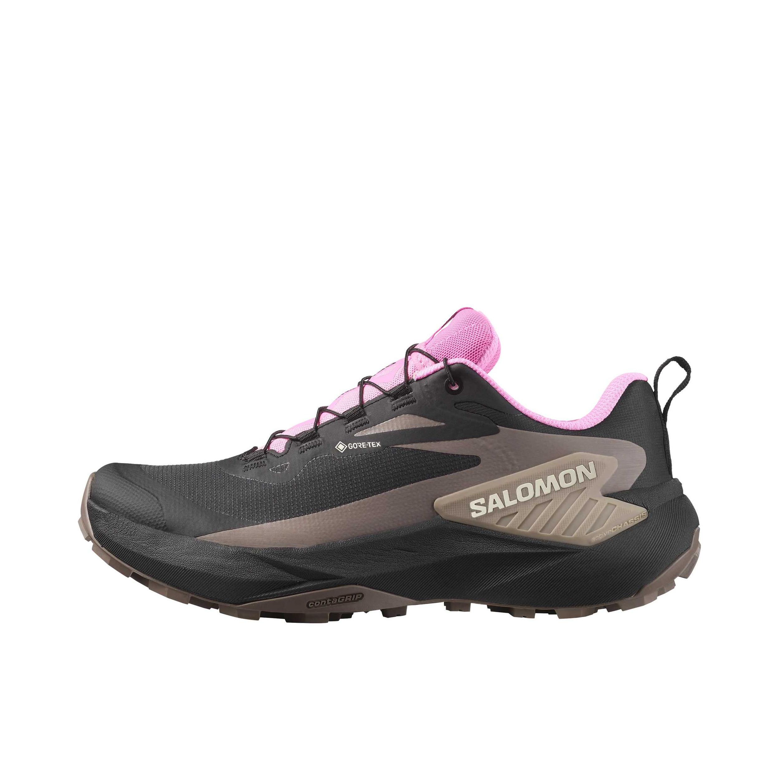 推荐商品：Salomon/萨洛蒙 Genesis GTX 户外休闲鞋 越野跑鞋 轻量包裹抓地防水舒适透气防滑耐磨百搭时尚 仙客来色/黑色/空灵色