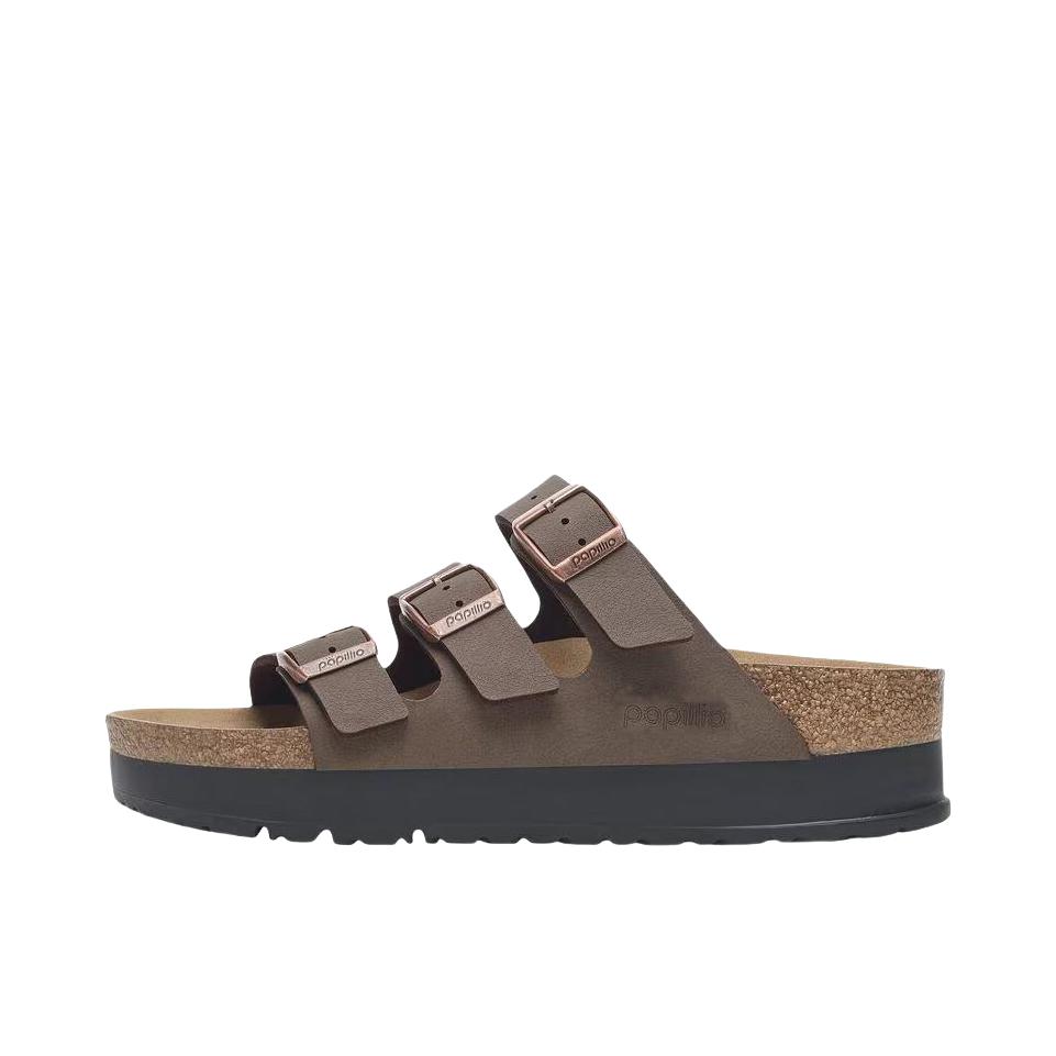 推荐商品：Birkenstock Papillio Florida 厚底 中跟 防磨 多带 青年 拖鞋 褐色