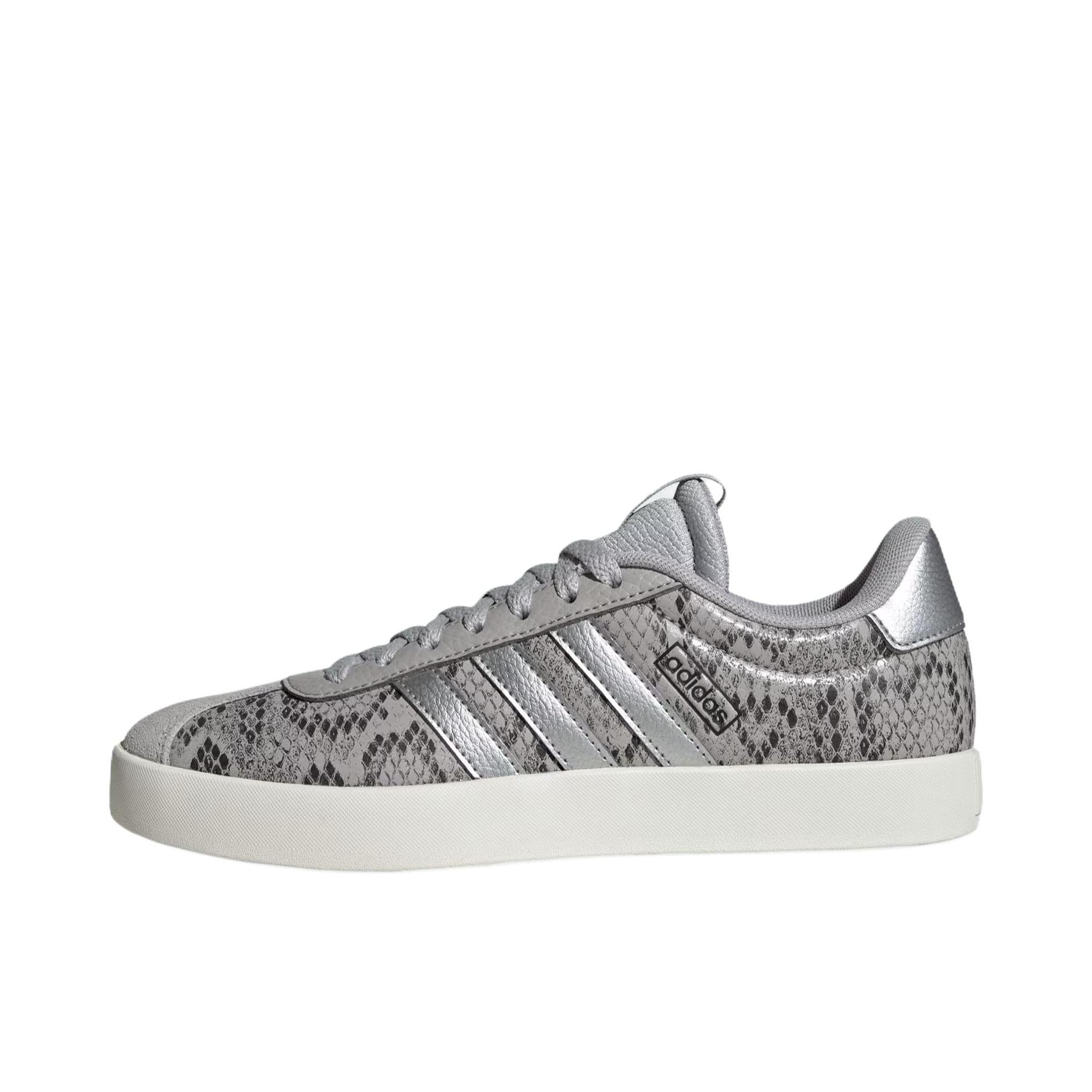 推荐商品：adidas VL Court 3.0 板鞋 T头鞋 德训鞋 舒适百搭防滑耐磨运动休闲贴合支撑圆头 灰色/银色