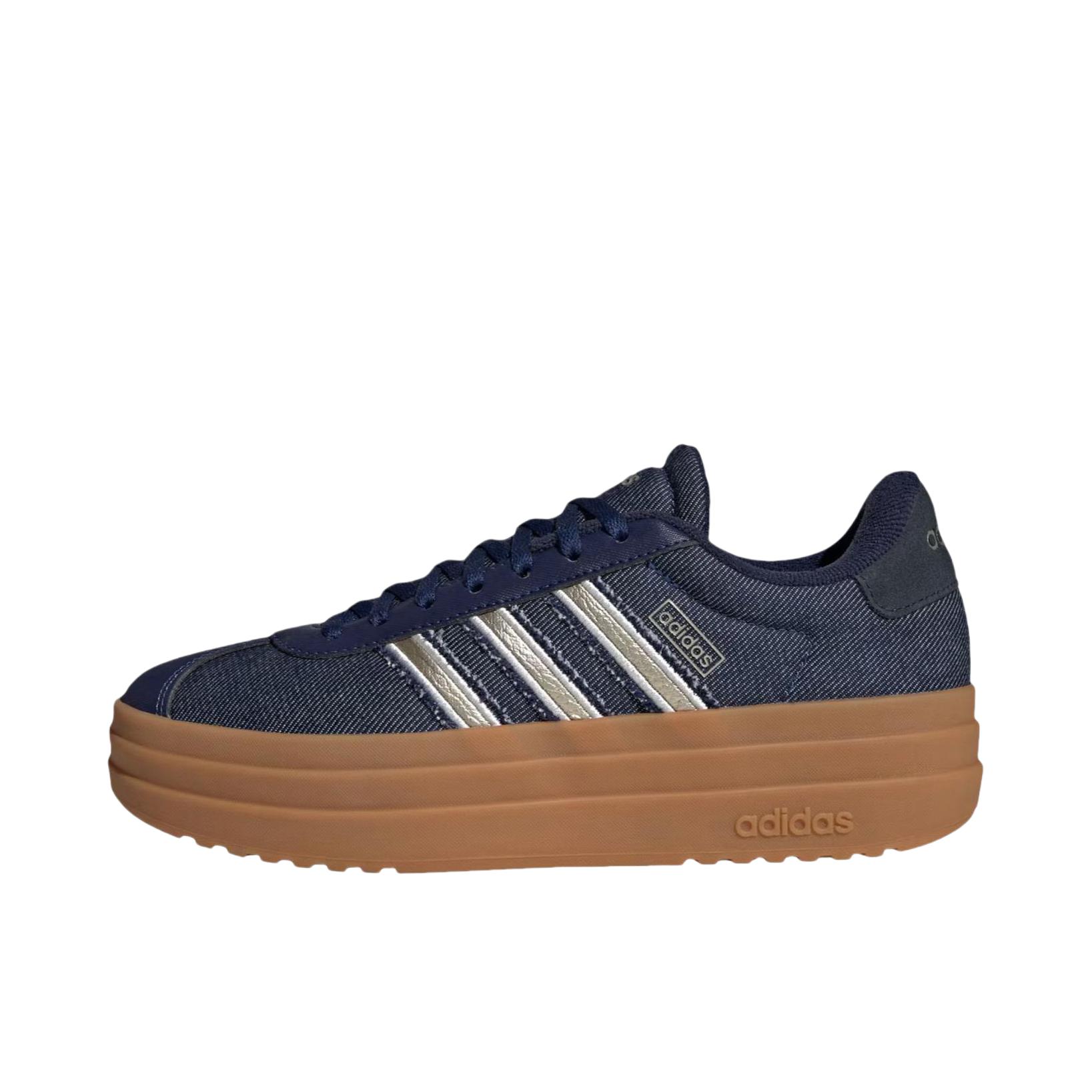 推荐商品：adidas VL Court Bold T头鞋 德训鞋 板鞋 舒适百搭复古防滑耐磨轻便厚底增高贴合圆头 女款/深蓝色